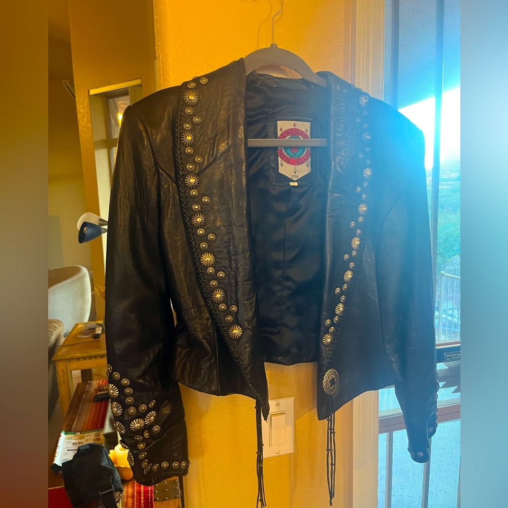 Genuine Western Leather Cropped Black Jacket
